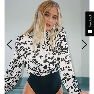 Nasty Gal Just Cow We Like It high Neck Blouse